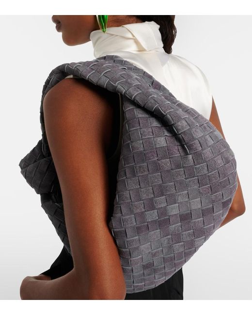 Bottega Veneta Gray Tote Bag Jodie Medium Aus Veloursleder