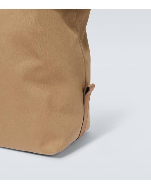 Zegna Natural Raglan Leather-trimmed Duffel Bag for men
