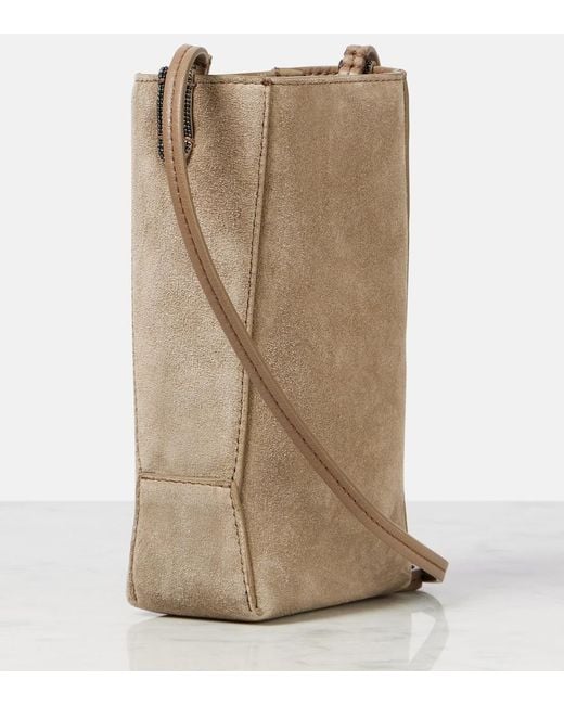 Borsa A Tracolla Mini di Brunello Cucinelli in Natural