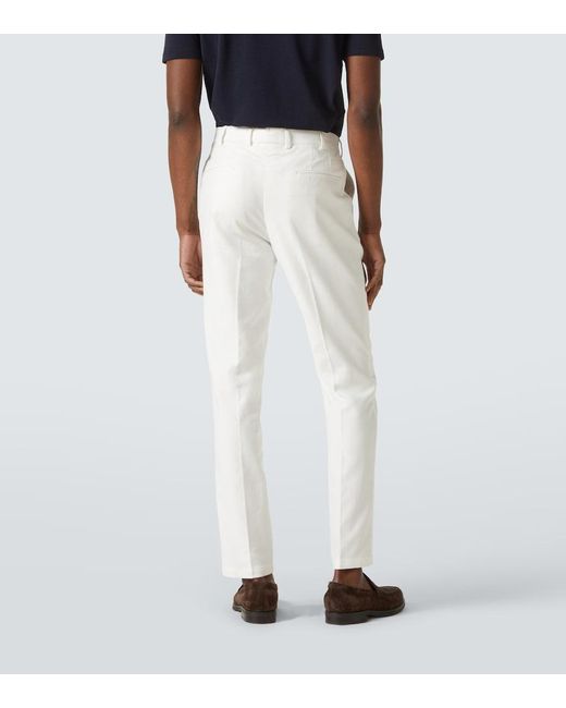 Thom Sweeney White Straight Chinos for men