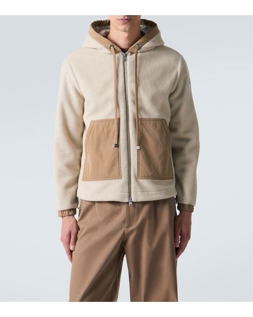 Moncler Natural Moncler Teddy Zip-Up Hoodie for men
