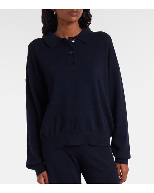 Jardin Des Orangers Blue Wool And Cashmere Polo Sweater