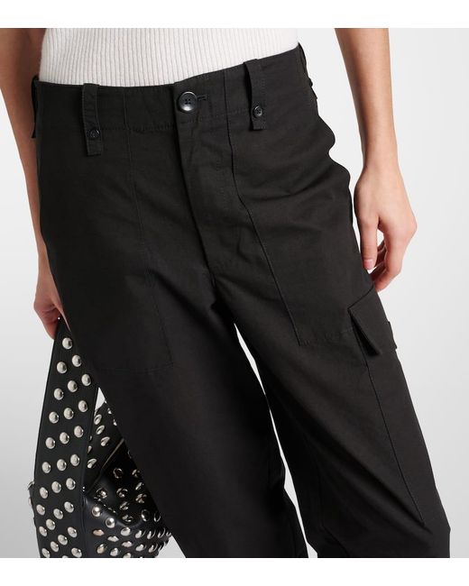 Pantaloni regular Octavia in cotone e lino di Proenza Schouler in Black