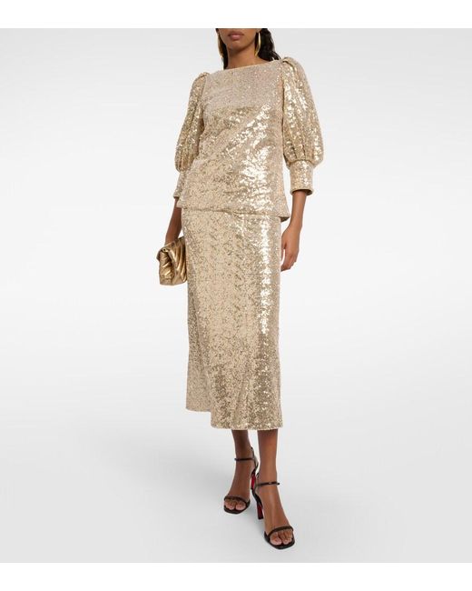 Dorothee Schumacher Natural Sequined Midi Skirt
