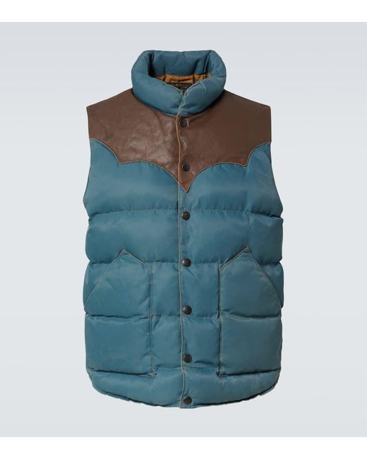 RRL Wattierte Weste Stonely Mit Leder in Blue für Herren