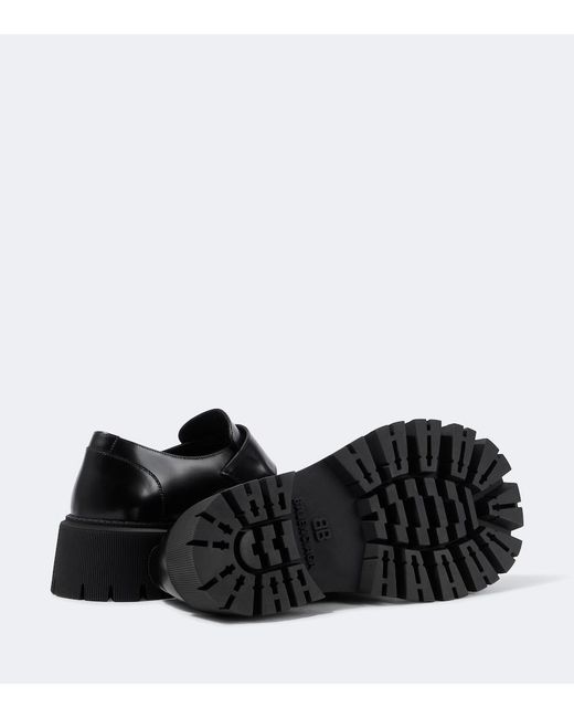 Balenciaga Black Tractor Leather Loafers for men