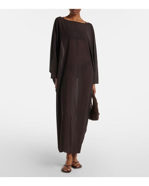 Staud Black Nour Chiffon Beach Dress