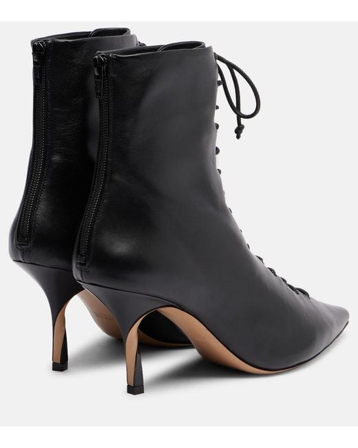 Jacquemus Black Leather Ankle Boots