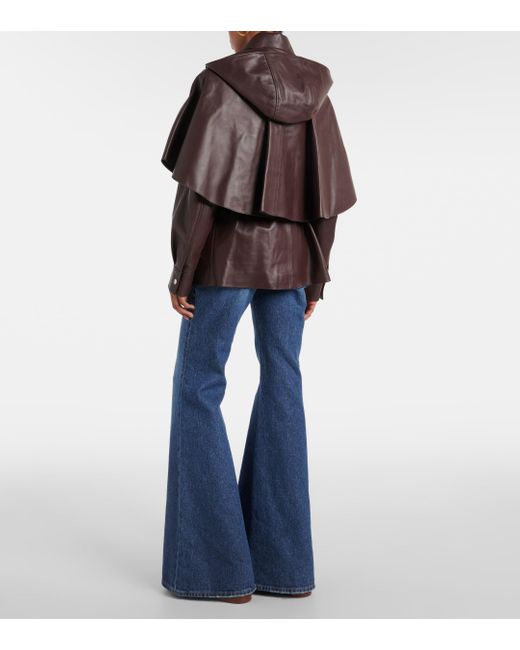 Chloé Brown Layered Leather Jacket