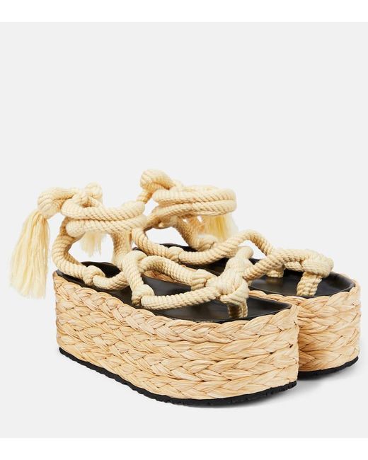 Isabel Marant Natural Rope-strap Platform Sandals