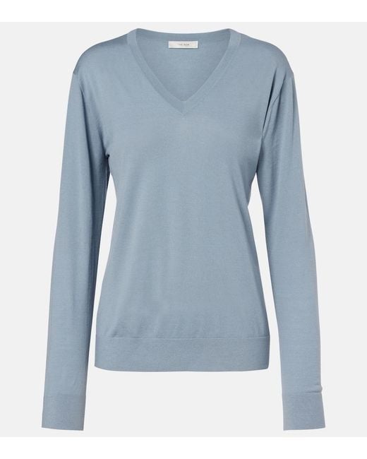 The Row Blue Naius Wool Sweater