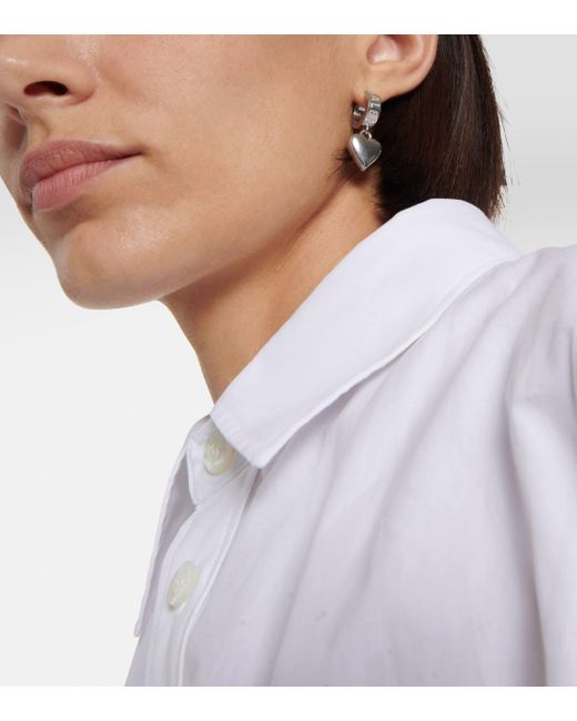 Boucles d'oreilles en argent sterling a logo Balenciaga en coloris Metallic