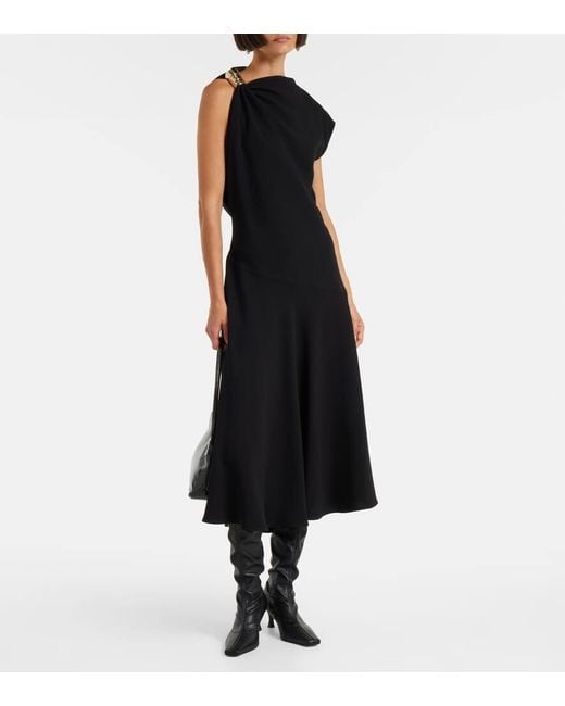 Proenza Schouler Black Midikleid Rue Aus Crepe