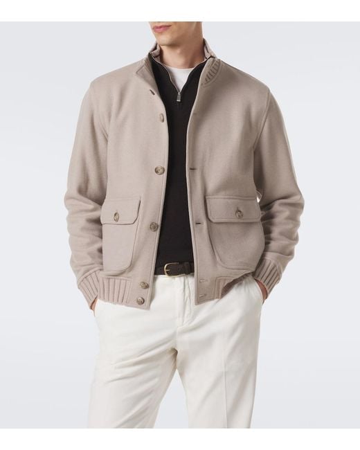 Fedeli Natural Cashmere Bomber Jacket for men
