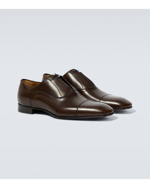 Christian Louboutin Brown Greghost Leather Oxford Shoes for men