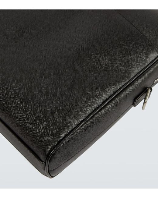 Saint Laurent Black Duffle Leather Briefcase for men
