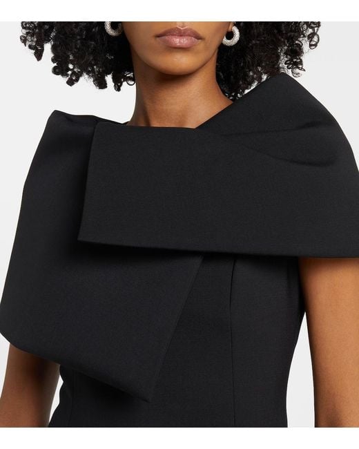 Oscar de la Renta Black Draped Cocktail Dress