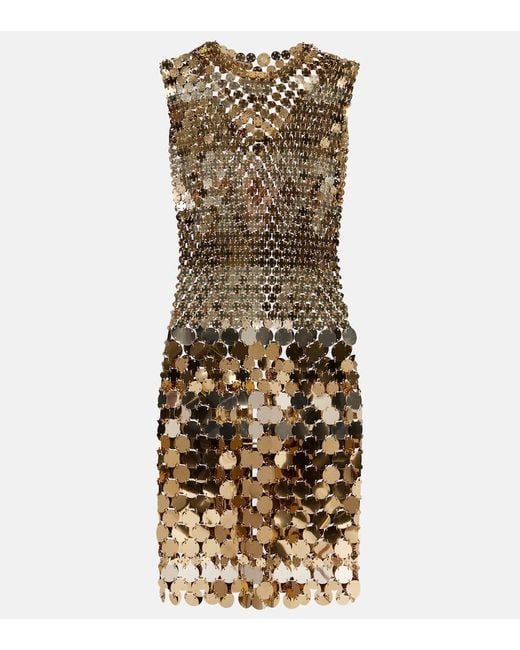 Rabanne Metallic Sparkle Disc Minidress