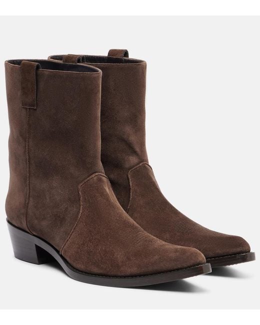 Khaite Brown Clive 35 Suede Ankle Boots