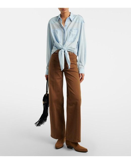 FRAME Brown Le Slim Palazzo Wide-Leg Jeans