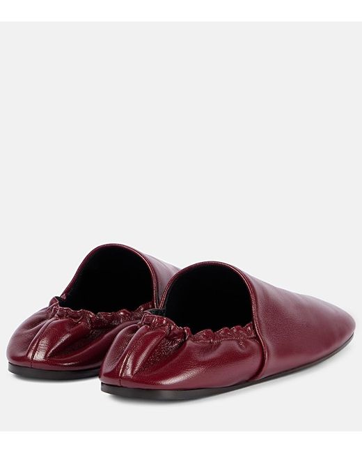 Khaite Purple Banks Leather Slip-On Shoes