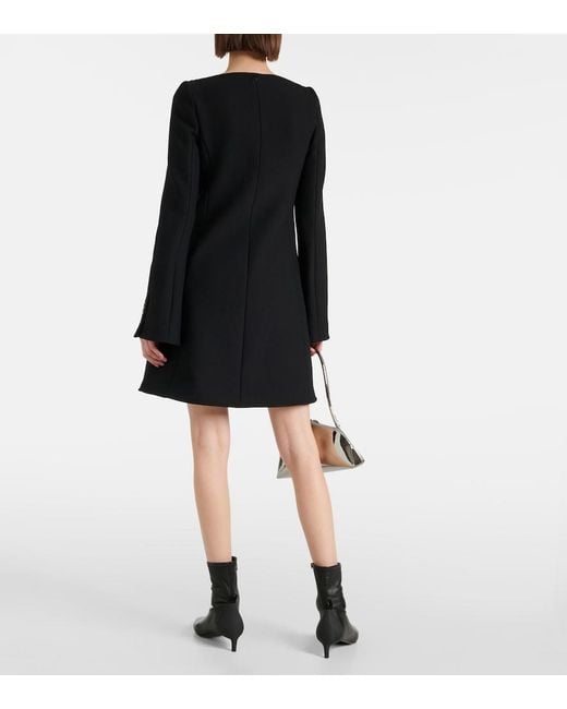 Courreges Black Ellipse Crepe Coat
