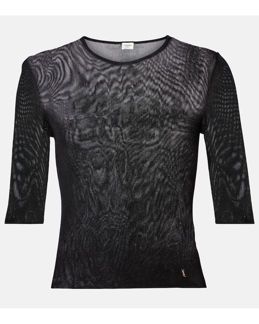 Saint Laurent Black Knitted Top