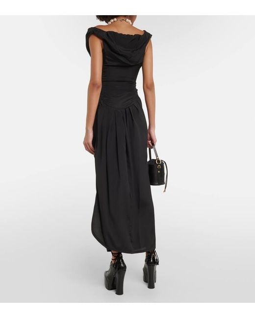 Vivienne Westwood Black Ginnie Draped Midi Dress