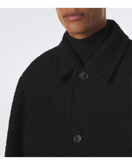 Dries Van Noten Black Wool-Blend Coat for men