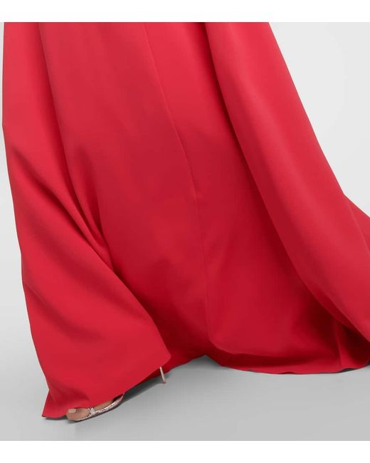 Robe Longue En Soie Melangee Oscar de la Renta en coloris Red