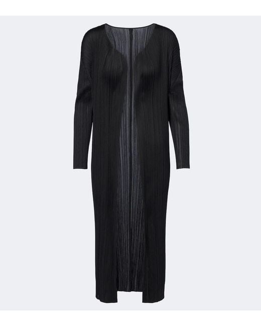 Pleats Please Issey Miyake Black Basics Pleated Cardigan