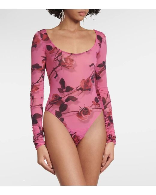 Body Con Stampa Floreale di Blumarine in Pink