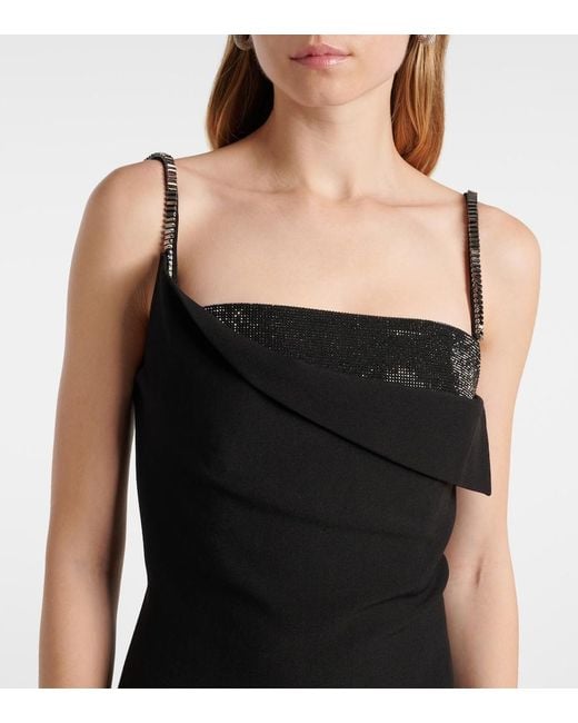 Roland Mouret Black Embellished Crepe Gown
