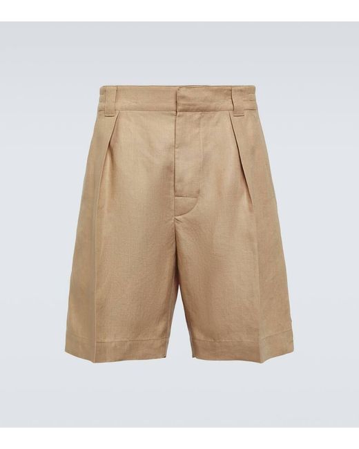 Loro Piana Natural Reinga Linen Bermuda Shorts for men