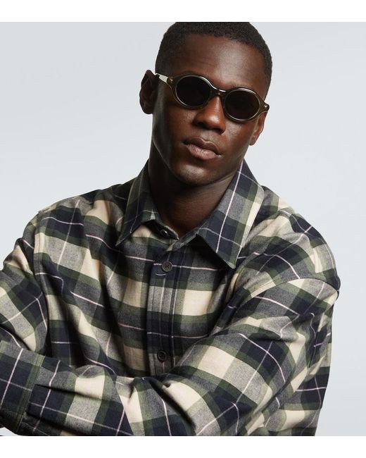 Loewe Gray Epsilon Slim Round Sunglasses for men