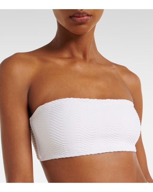 Alexandra Miro White Iris Bandeau Bikini Top
