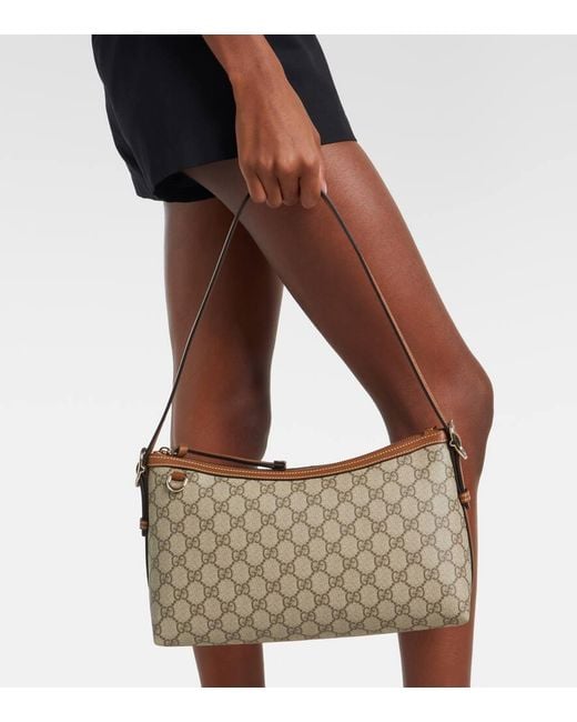 Gucci Brown Gg Emblem Medium Shoulder Bag