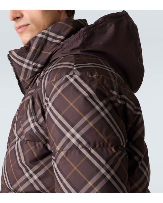 Burberry Wendbare Daunenjacke Check in Brown für Herren