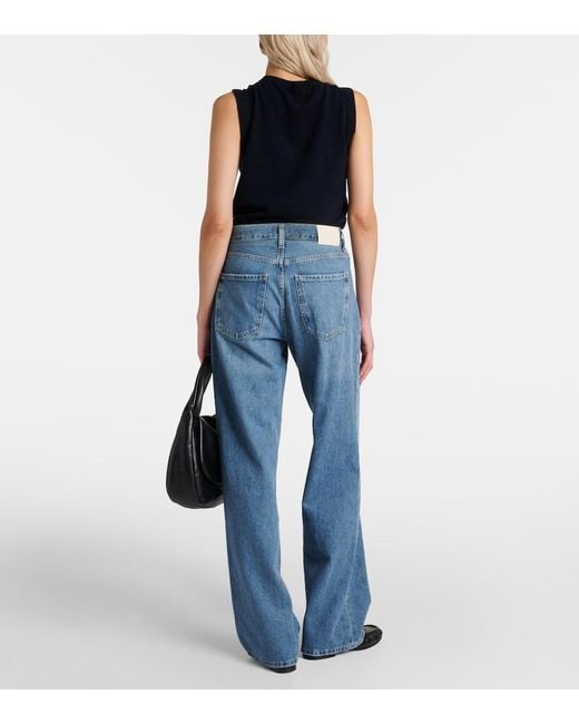 Citizens of Humanity Blue Annina Mid-Rise Wide-Leg Jeans