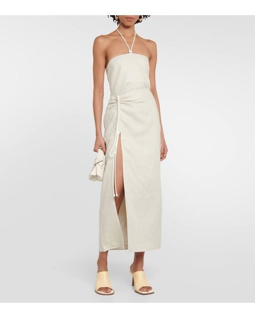 Sir Natural Musee Wrap Linen Midi Skirt