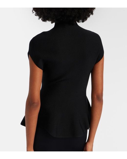 Khaite Black Andra Peplum Top