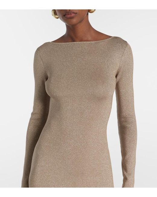 Max Mara Natural Bracco Pen-Back Maxi Dress