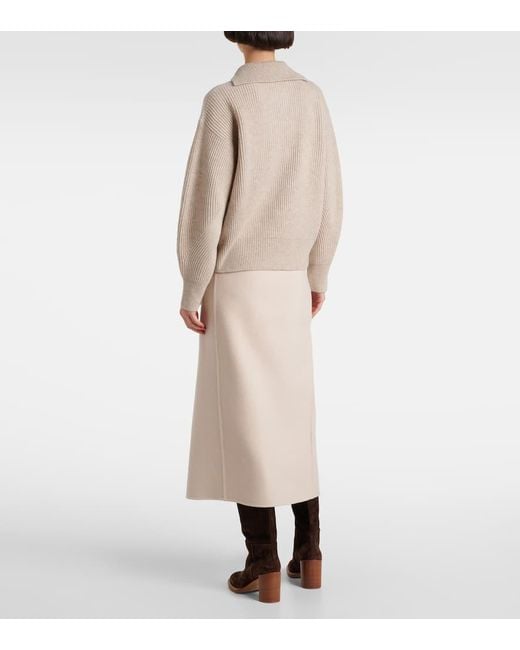 Jersey Con Capucha Eccelso De Cachemir Y Lana Max Mara de color Natural