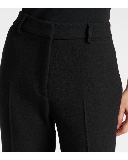 Etro Black High-Rise Wool Flared Pants