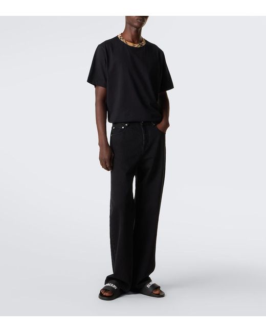 Burberry Black Logo Slides for men