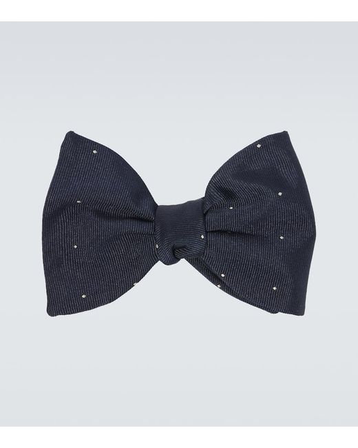 Dunhill Blue Polka-Dot Silk Bow Tie for men