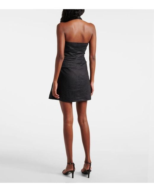 Sir Black Halter Neck Linen Minidress