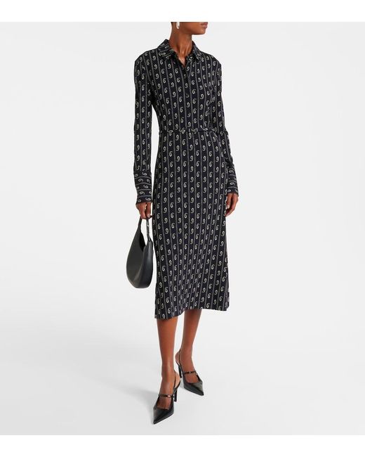 Tory Burch Black Printed Polo Dress