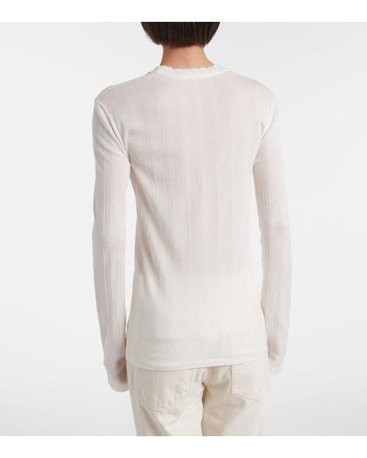 The Row White Dantea Cotton Jersey Top