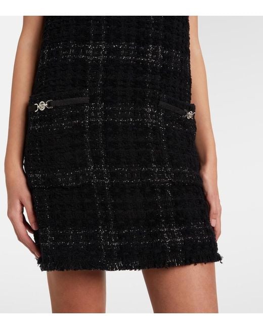 Versace Black Medusa '95 Cotton-Blend Tweed Minidress